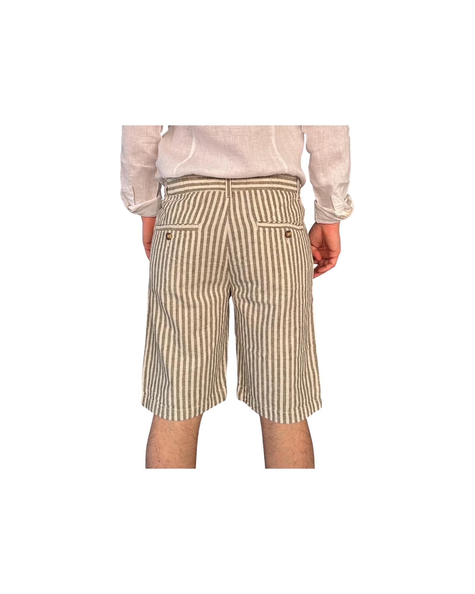 Bermuda misto lino Army green AU25S42BE PA1413 ARMY GREEN Alley docks 