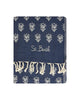 Telo mare Fouta con fantasia floreale blu
