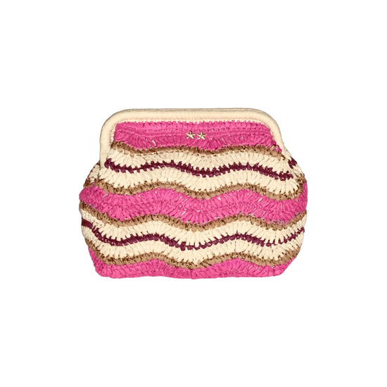 Clutch bag in paglia Fucsia SW0065 FUXIA F**K 