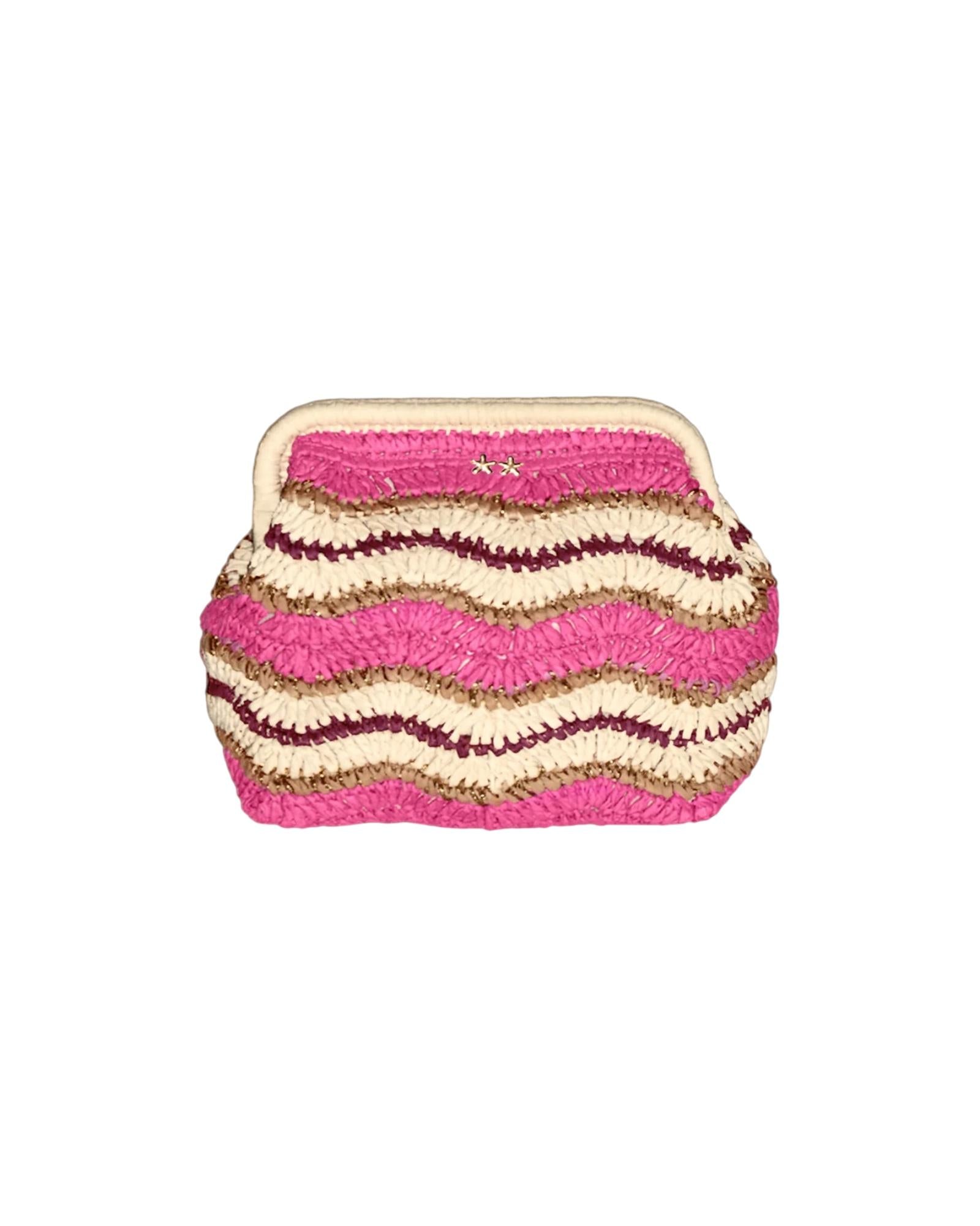Clutch bag in paglia Fucsia SW0065 FUXIA F**K 