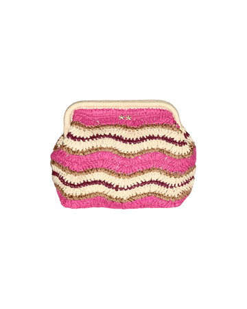 Clutch bag in paglia Fucsia SW0065 FUXIA F**K 