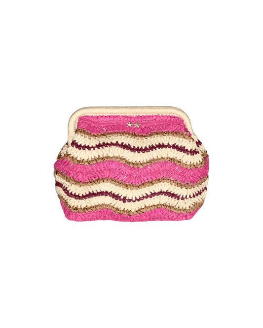 Clutch bag in paglia Fucsia SW0065 FUXIA F**K 