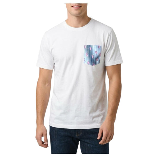 T-Shirt in cotone con taschino Monkeys BLA0001 00704L MC2 SAINT BARTH 