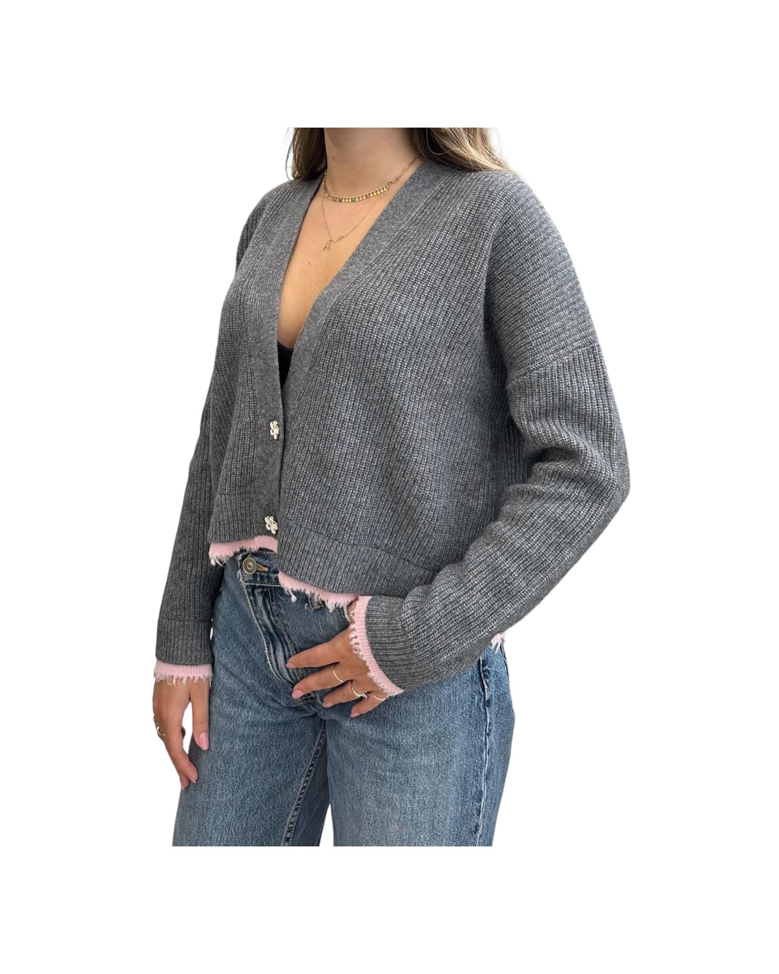 Cardigan misto lana Grigio MS49 0025 Since're Paris 