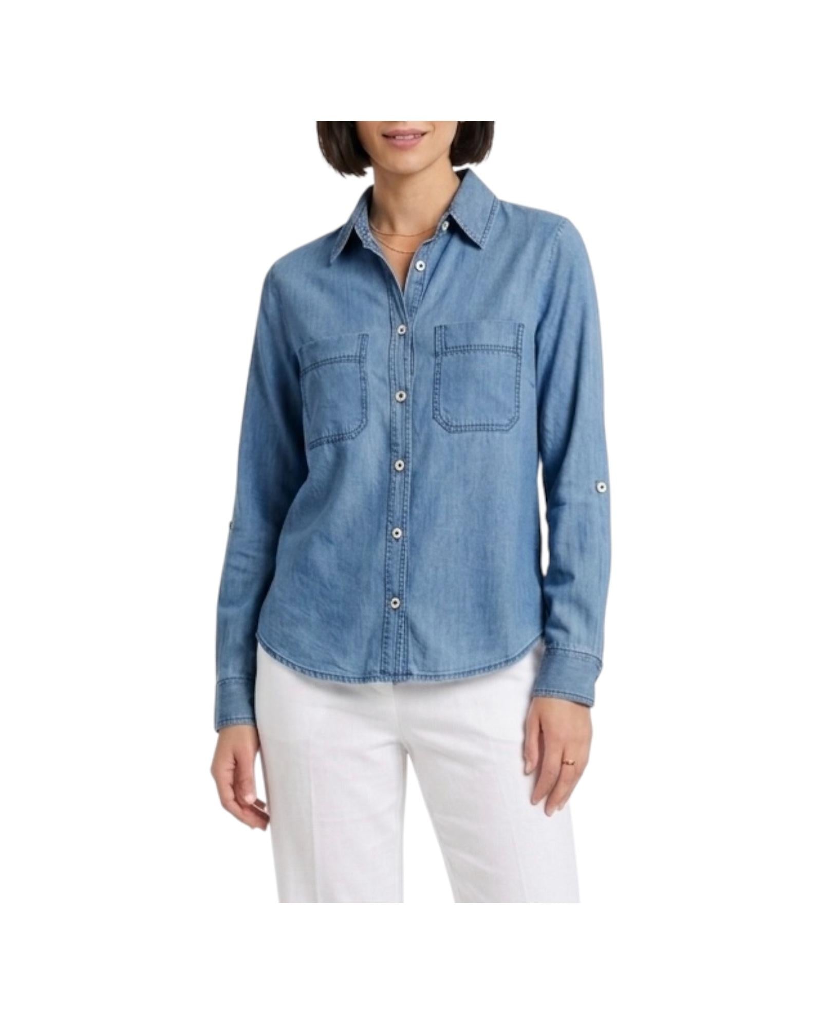 Camicia in chambray Blue ABBIE CMBC49 IMPURE 