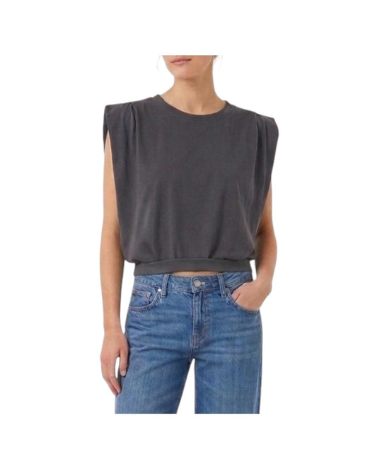 T-shirt con elastico in vita Dark Grey DAFNE DARK GREY CHS 