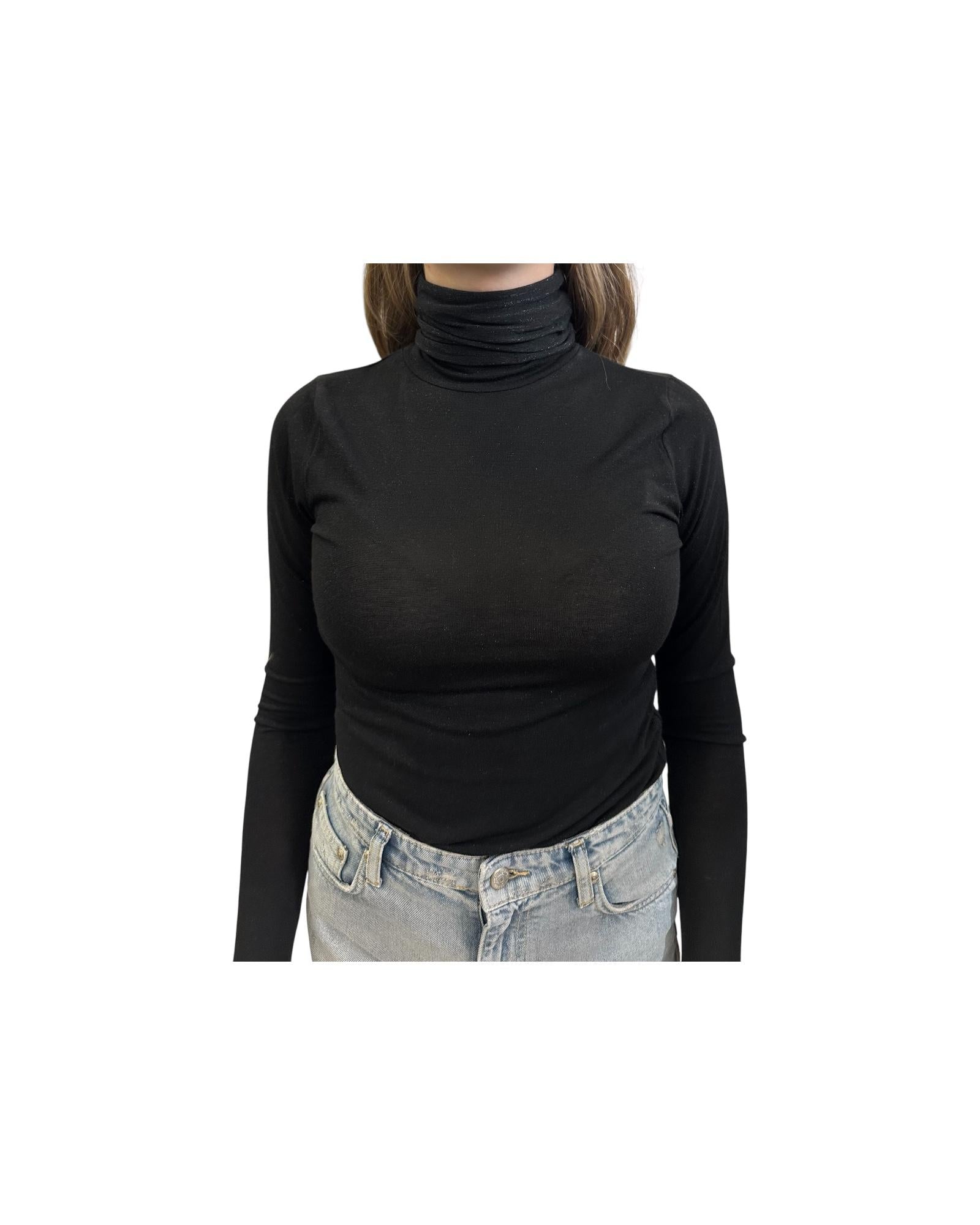 Maglia Lurex collo alto e manica lunga Nero ARABELLE LUREX 90 CHS 