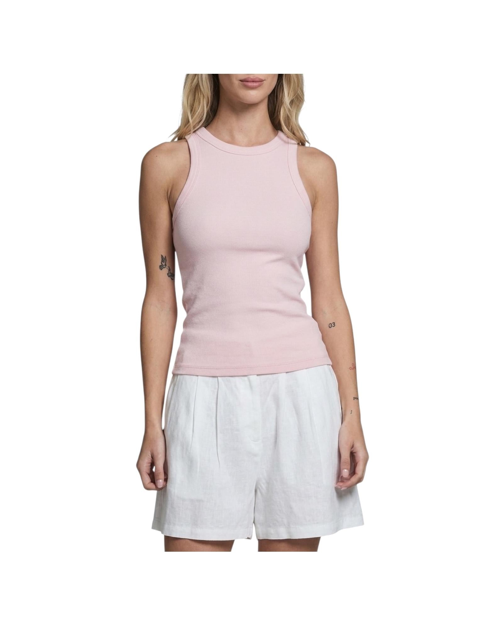 Canotta a coste Sand pink LARA JSO271 IMPURE 