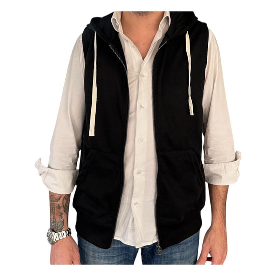 Gilet con cappuccio nero 503 NERO RE.VI.VAL 