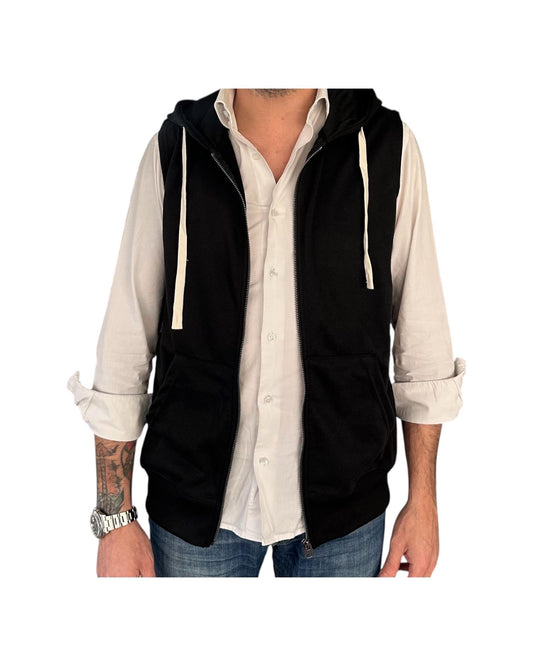 Gilet con cappuccio nero 503 NERO RE.VI.VAL 