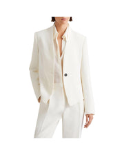 Blazer corto in envers satin Bianco
