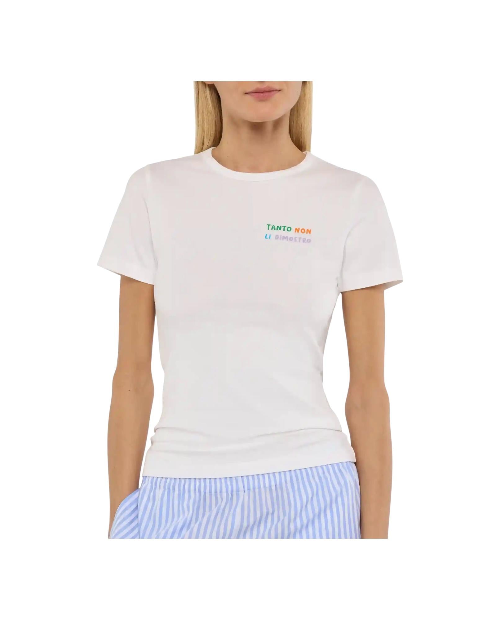 T-shirt Emilie in cotone con ricamo Tanto non li dimostro ESE0001 06041H MC2 SAINT BARTH 