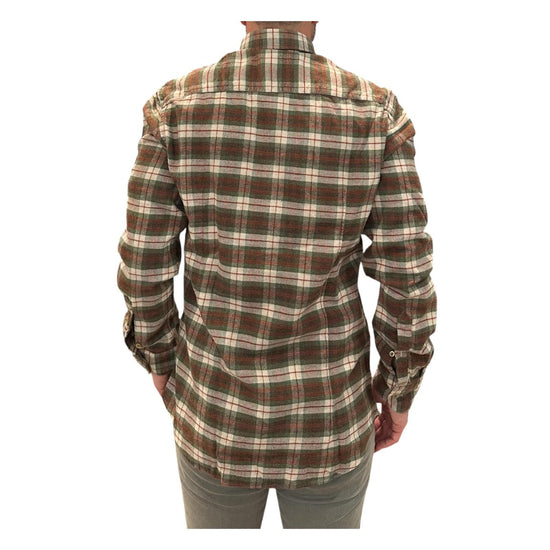 Camicia Uomo in flanella Check verde B4482 1 BASTONCINO 