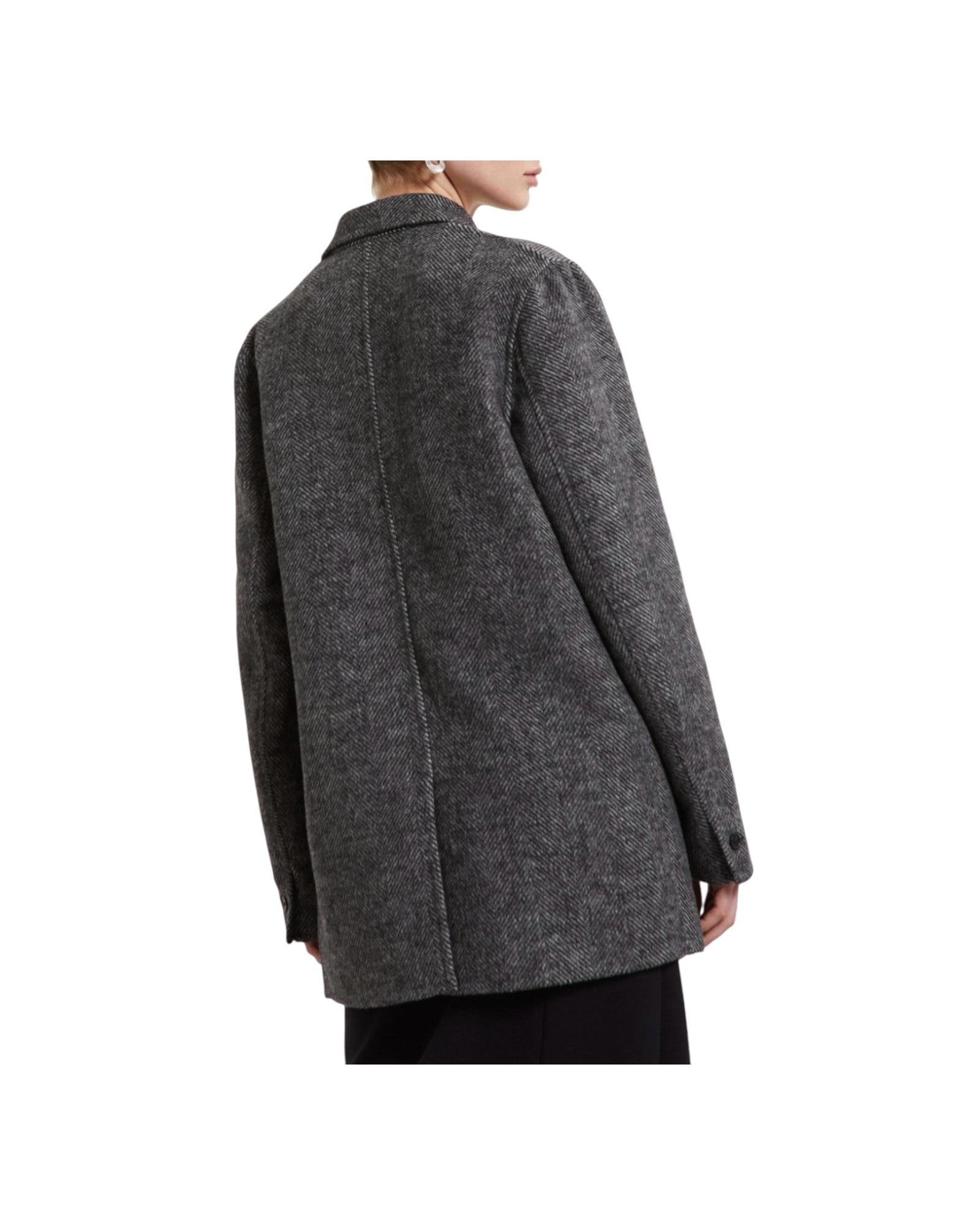 Giacca Over in misto lana FOS DG6149 NERO OTTOD'AME 