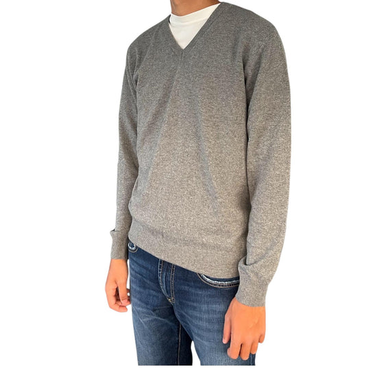Maglione con scollo a V Grigio chiaro 00G50130M 242 MONTECHIARO 