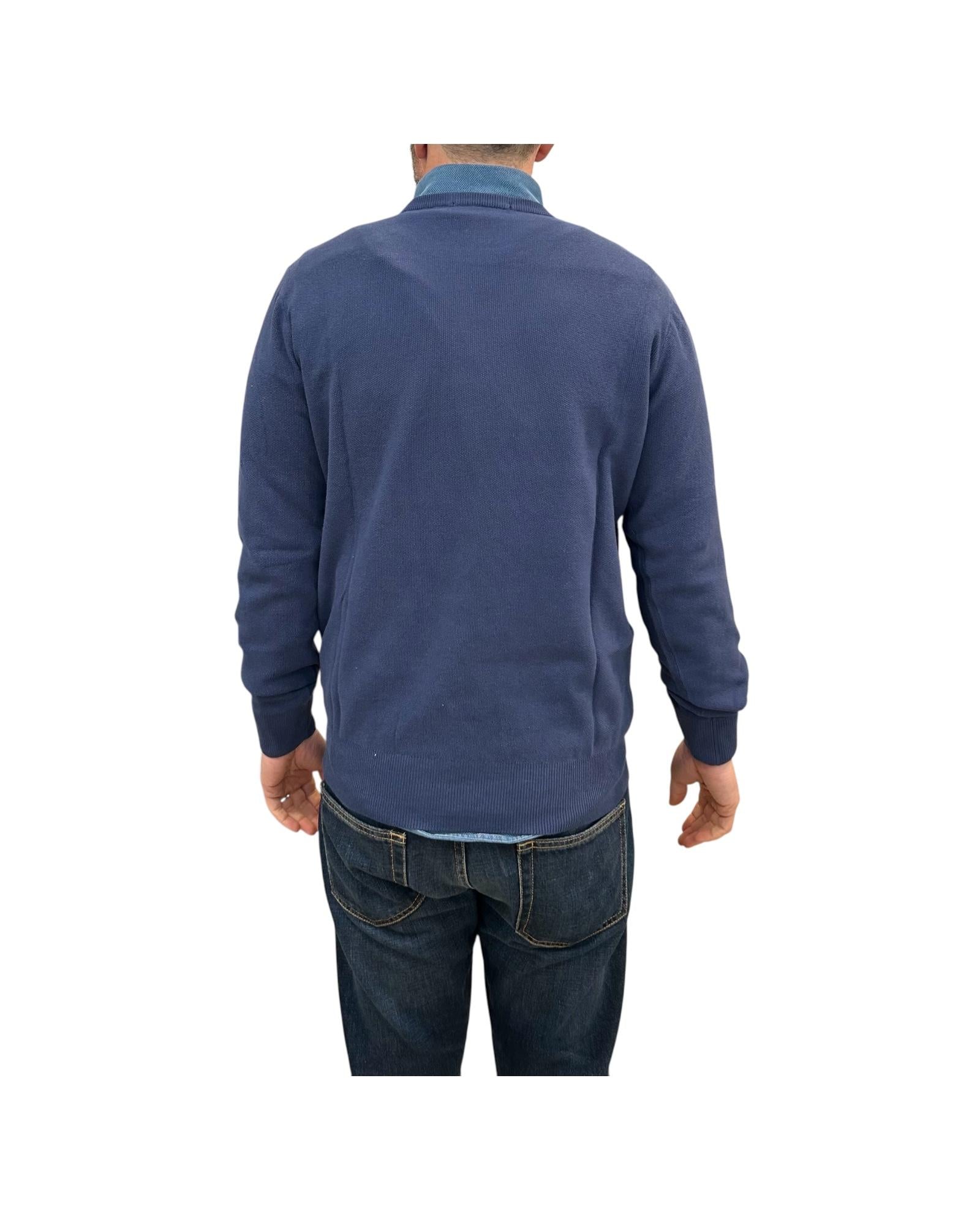 Maglia in cotone a nido d'ape Blu navy GIROCOLLO NIDO DAPE BLU NAVY RE.VI.VAL 