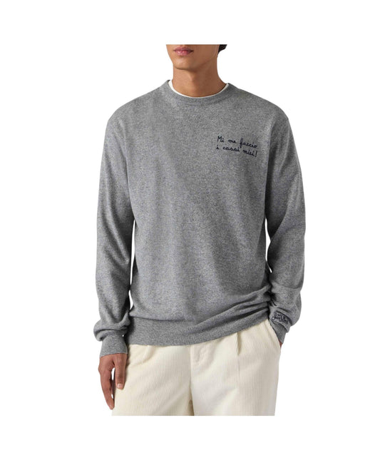 Maglione girocollo con ricamo Mi me faccio i cassi miei! HER0024 03394I MC2 SAINT BARTH 