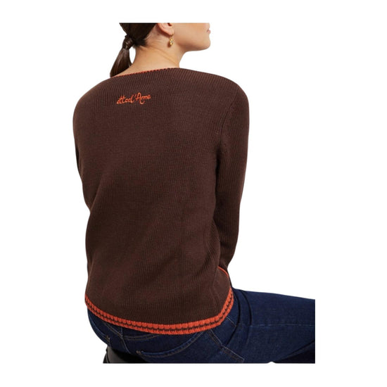 Cardigan con profili a contrasto Brown WAM DK9217 BROWN OTTOD'AME 