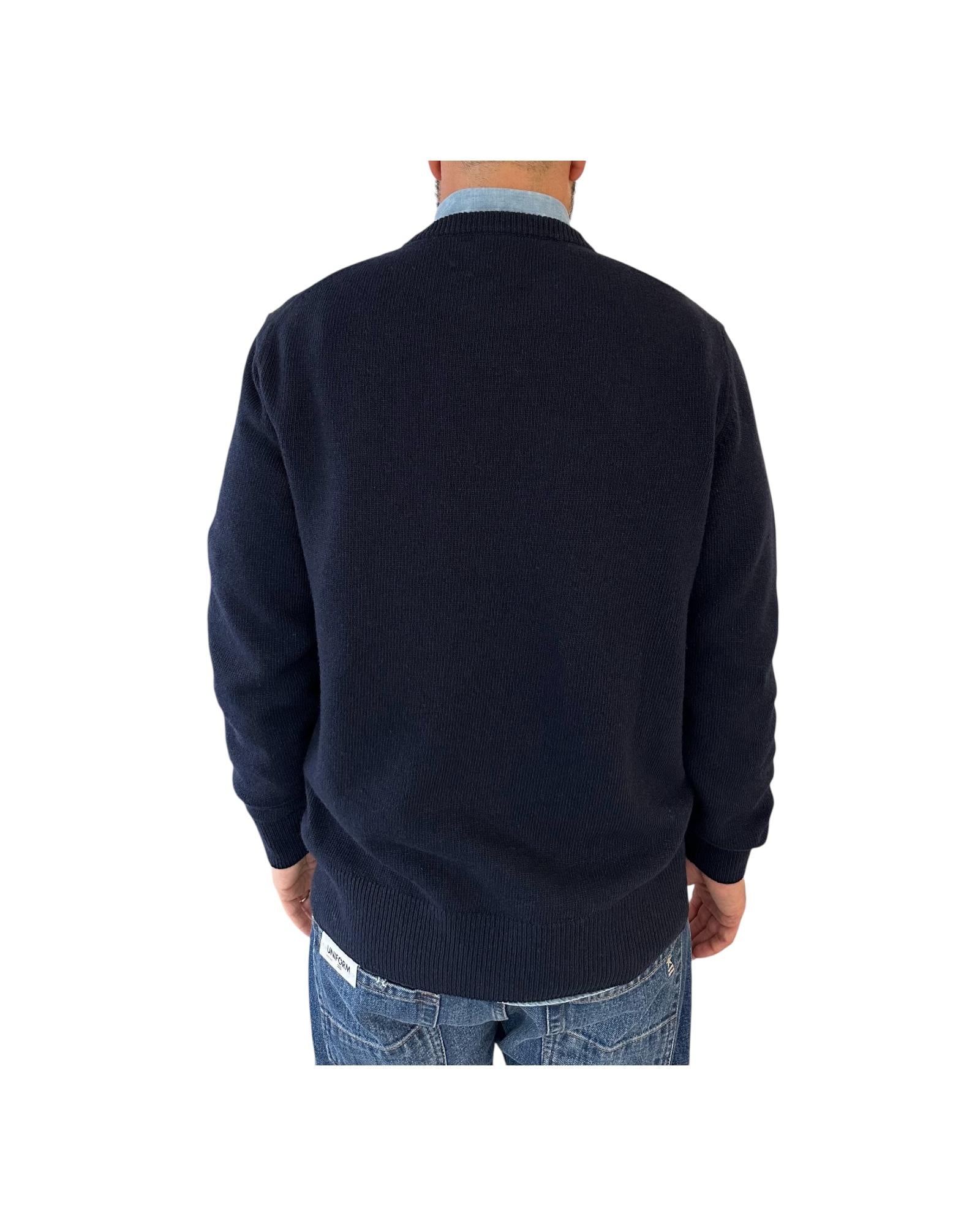 Maglione in misto cashmere con ricamo Vacanze di natale Blu HER0001 00013I MC2 SAINT BARTH 