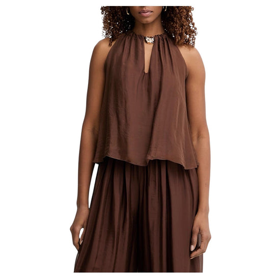 Top in misto seta Cioccolato RFF Q009 232 HAVEONE 