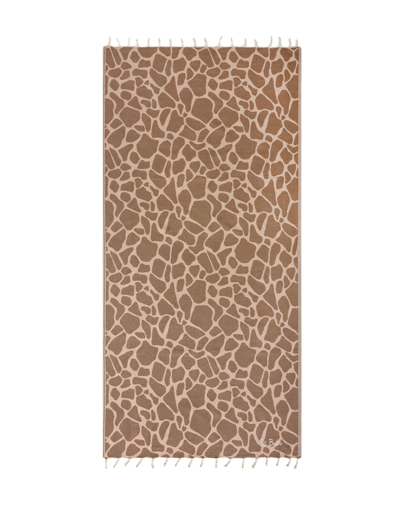 Telo mare in cotone jacquard con fantasia animalier FOUT009 01061L MC2 SAINT BARTH 
