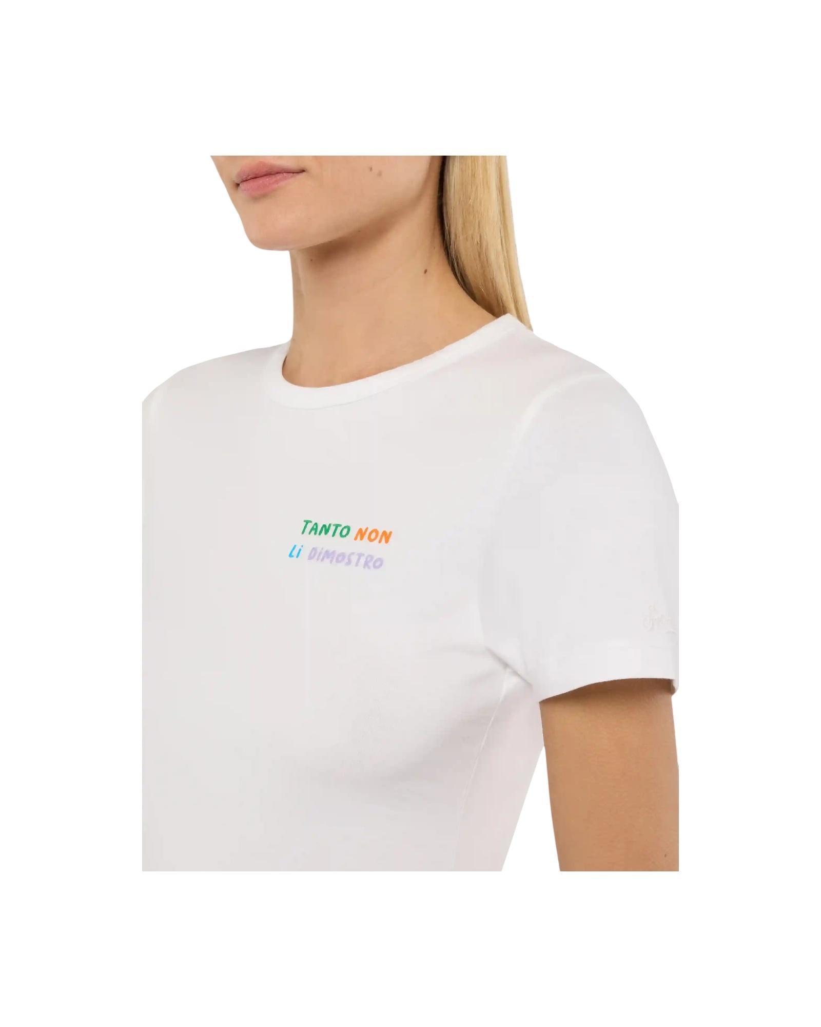 T-shirt Emilie in cotone con ricamo Tanto non li dimostro ESE0001 06041H MC2 SAINT BARTH 