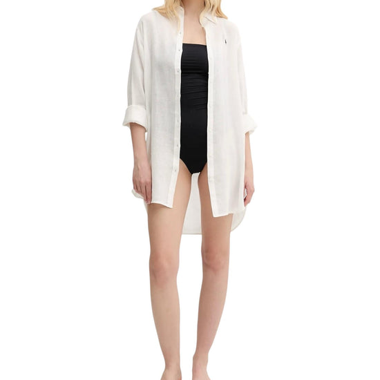 Camicione in cotone e lino Cream 21564377 CREAM RALPH LAUREN 