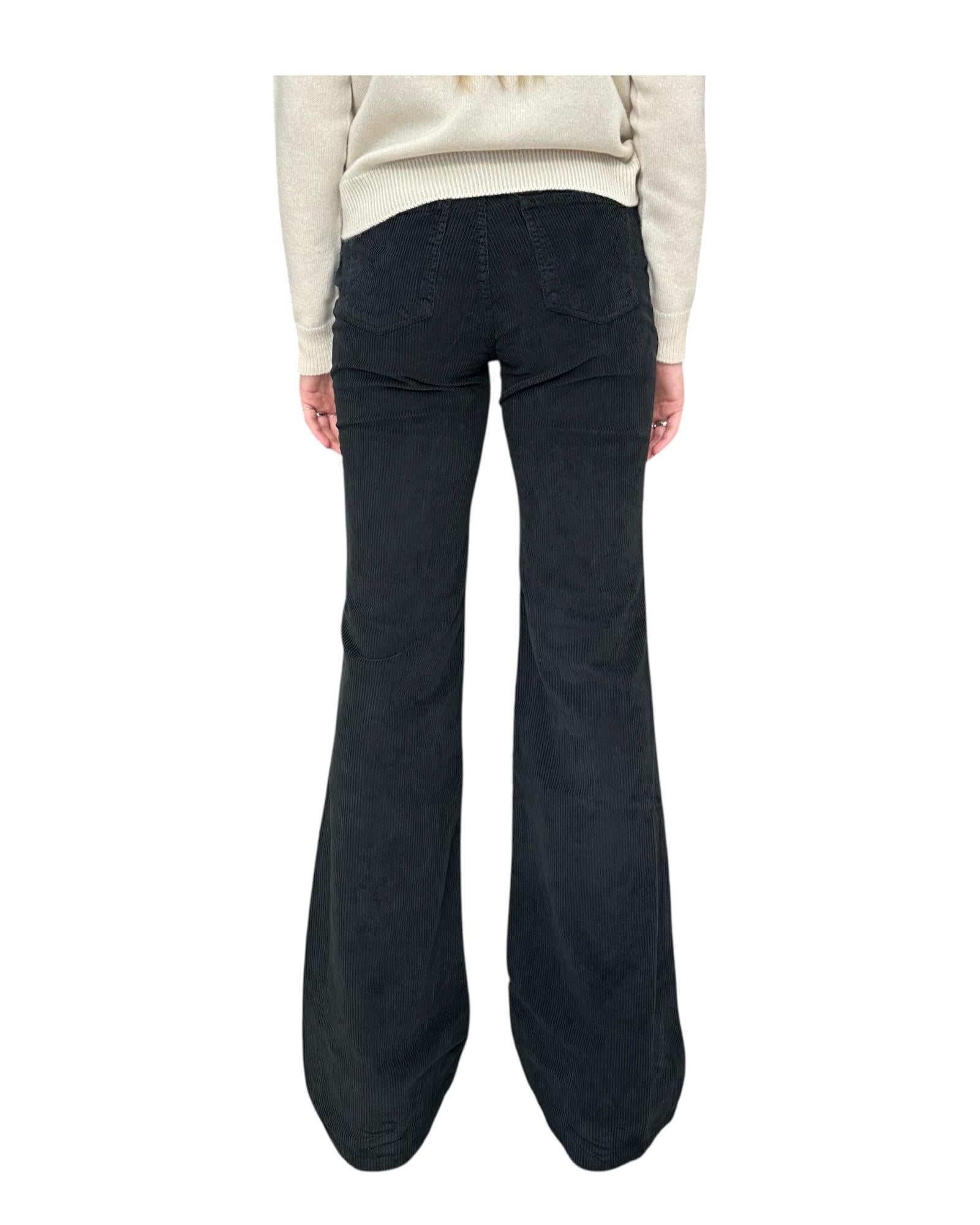 Pantalone Eos a zampa in velluto Nero EOS 5 NERO God save denim 