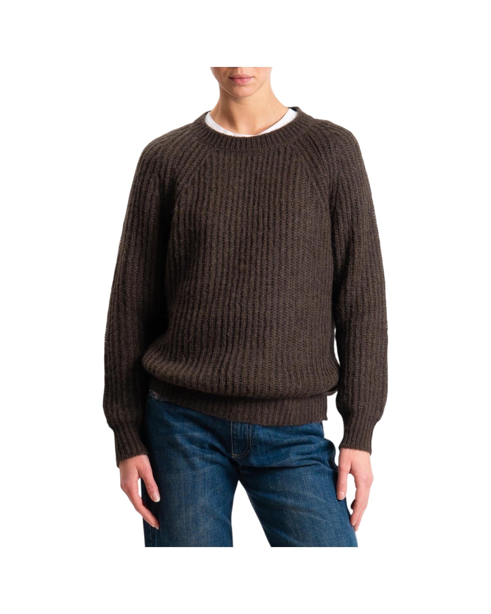 Maglione mohair a coste inglesi Testa di moro 55086F TESTA DI MORO VICOLO 