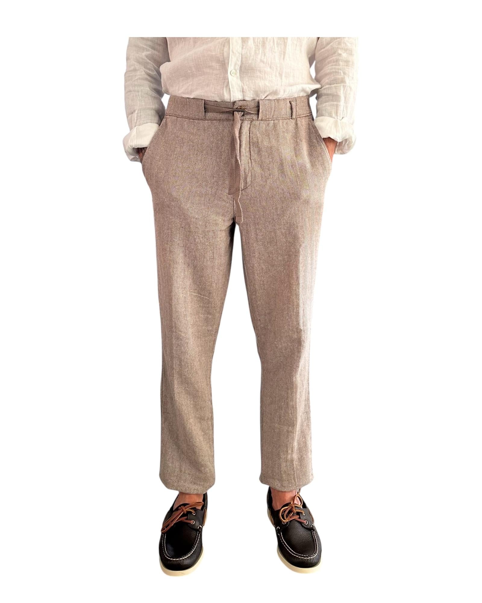 Pantalone misto lino Coffee Brown AU25S31PA PA1432 COFFEE BROWN Alley docks 