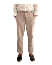 Coffee Brown Linen Blend Trousers