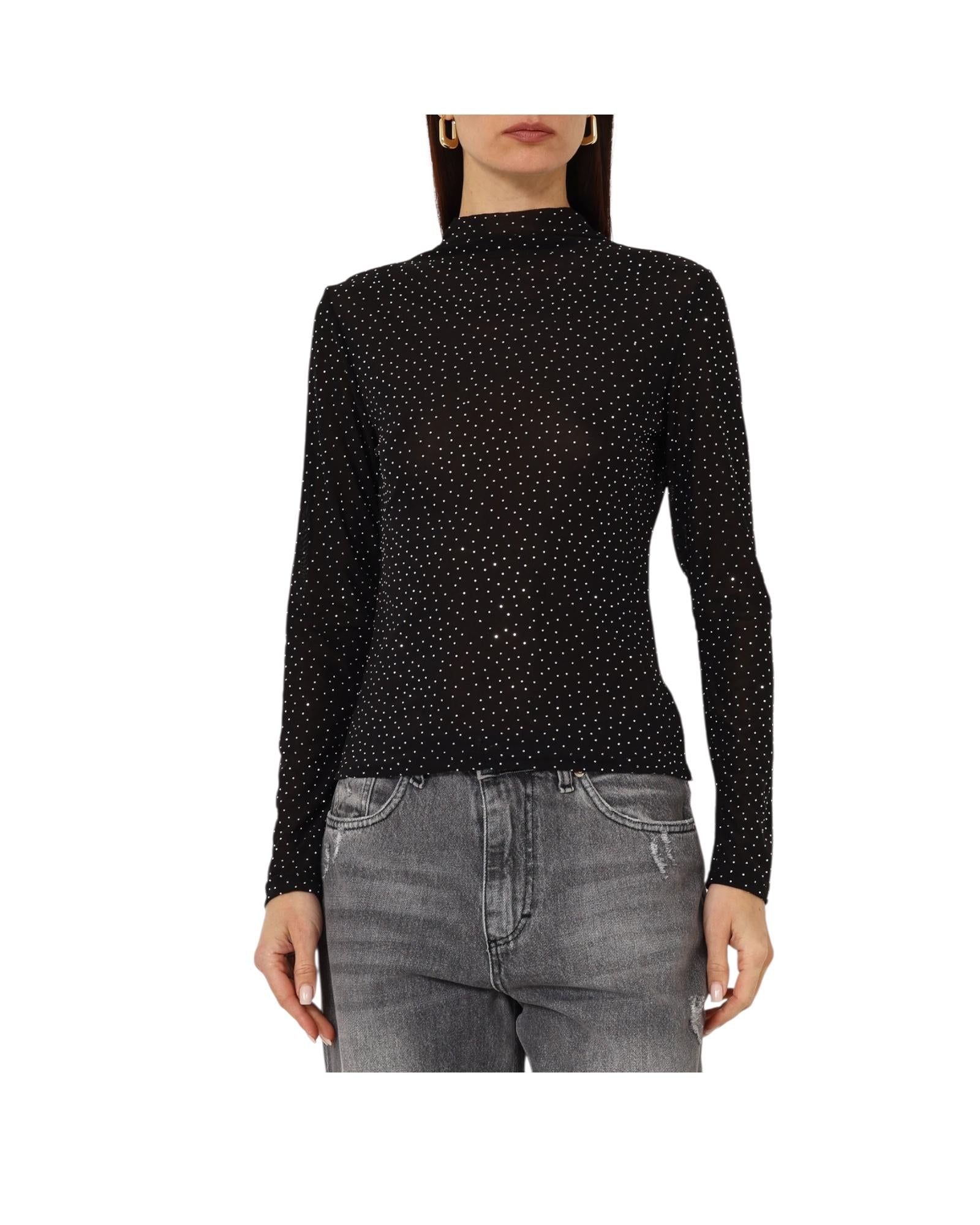 Maglia con strass Nero D01E0998 NERO Philia loft