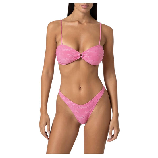 Bikini top con slip americano fisso Rosa SW0721 ROSA F**K 