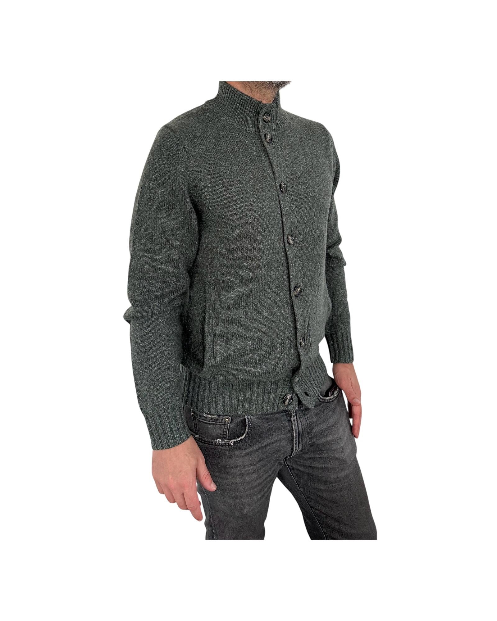 Cardigan con bottoni misto lana Muschio 87077 416 CAVALIERI MILANO 
