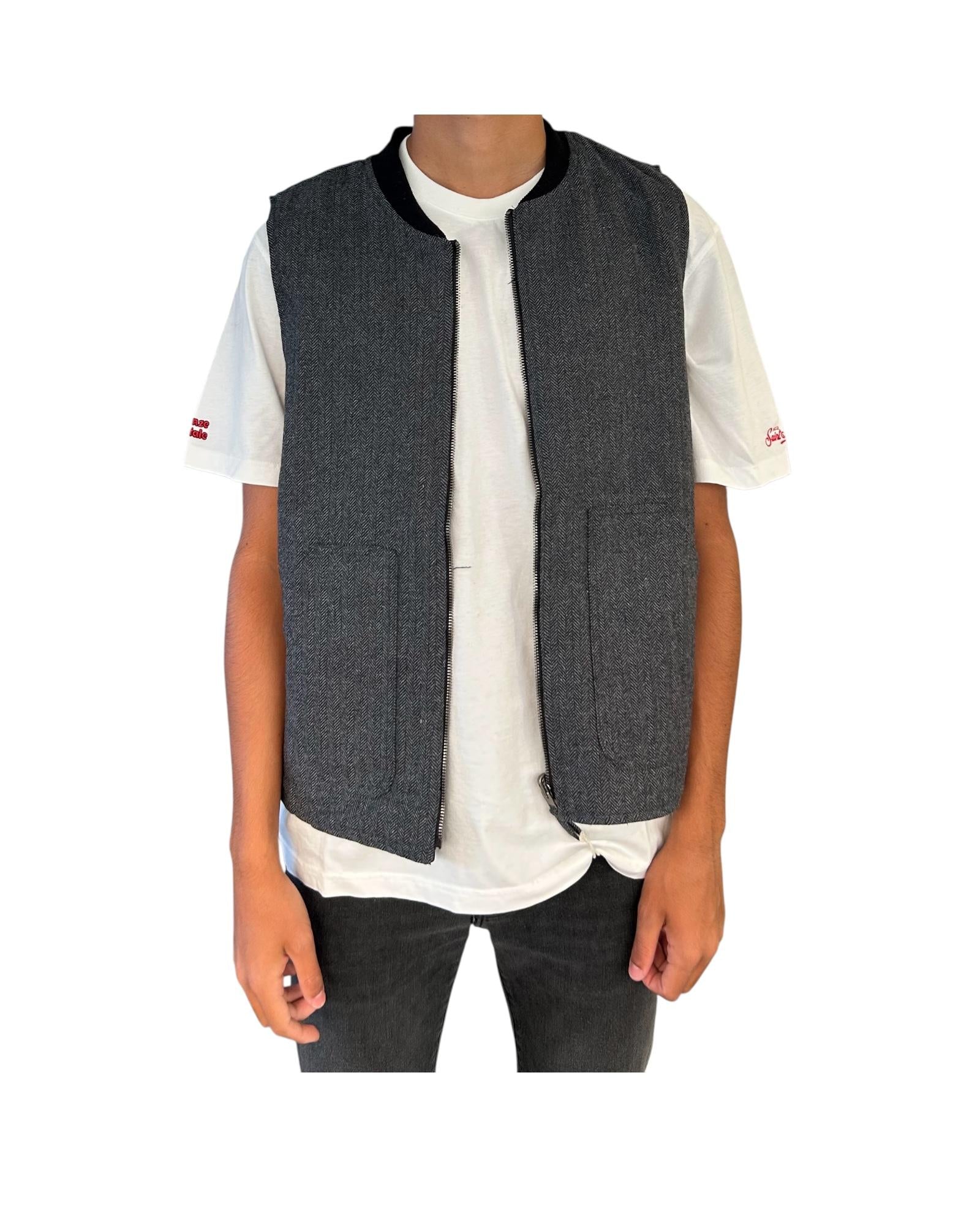 Gilet Martin reverse mixed wool Dark grey MARTIN MWBC71 IMPURE 