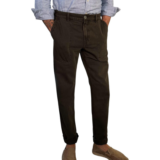 Pantalone Wembley Bull Misto Lino Arm 030 WEMBLEY BULL MISTO LINO ARMY MODFITTERS 