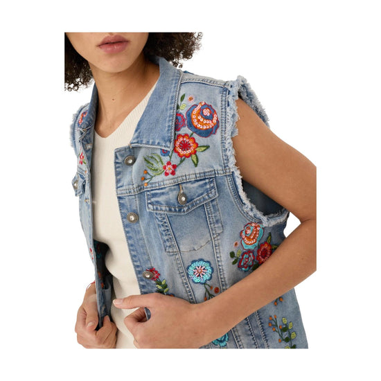 Gilet con ricami Denim D39V1346 DENIM SOUVENIR 