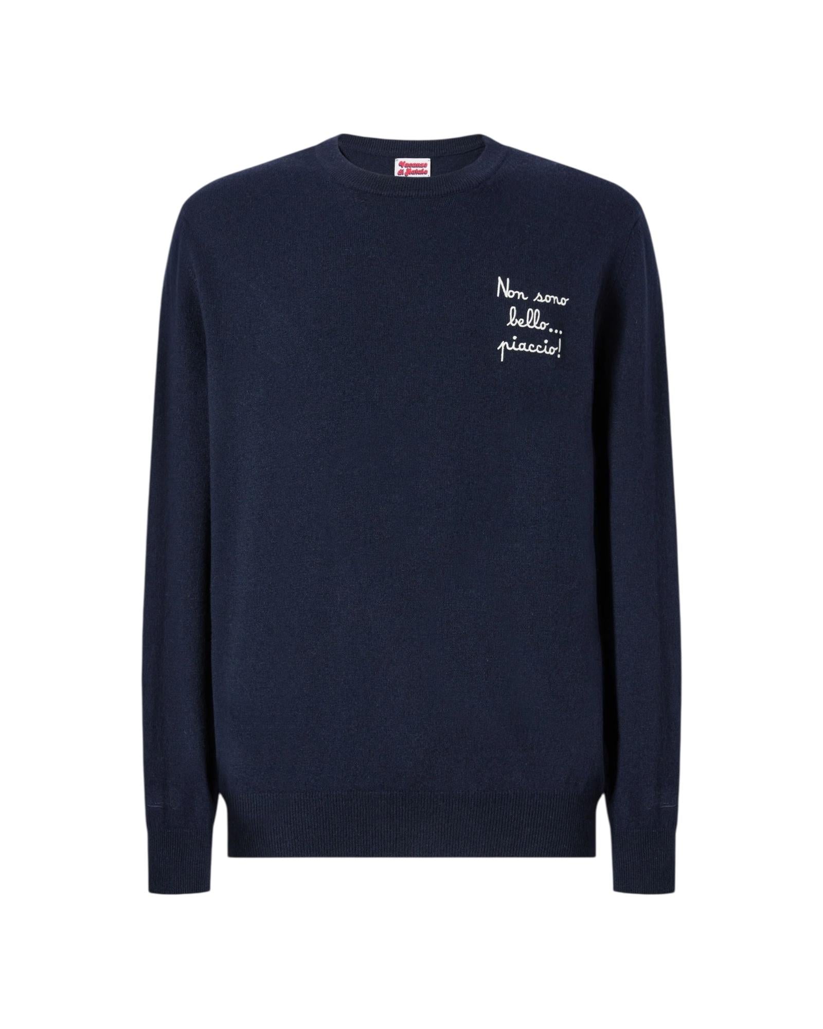 Maglione a girocollo con ricamo Non sono bello, piaccio! HER0024 02828I MC2 SAINT BARTH