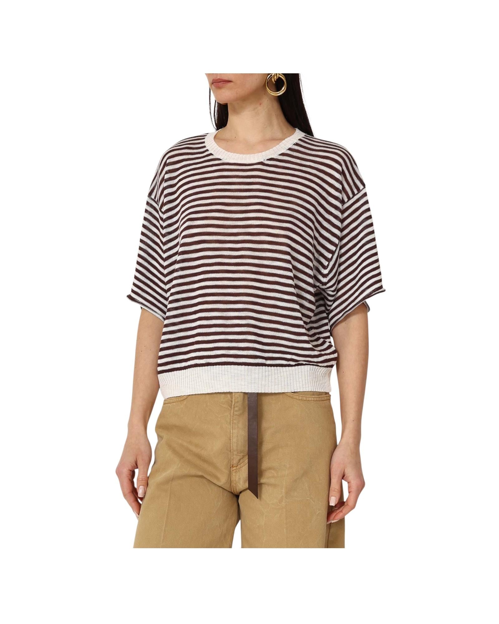 Maglia in viscosa Marrone F02O0798 BIANCO MARRONE PHILIA LOFT 