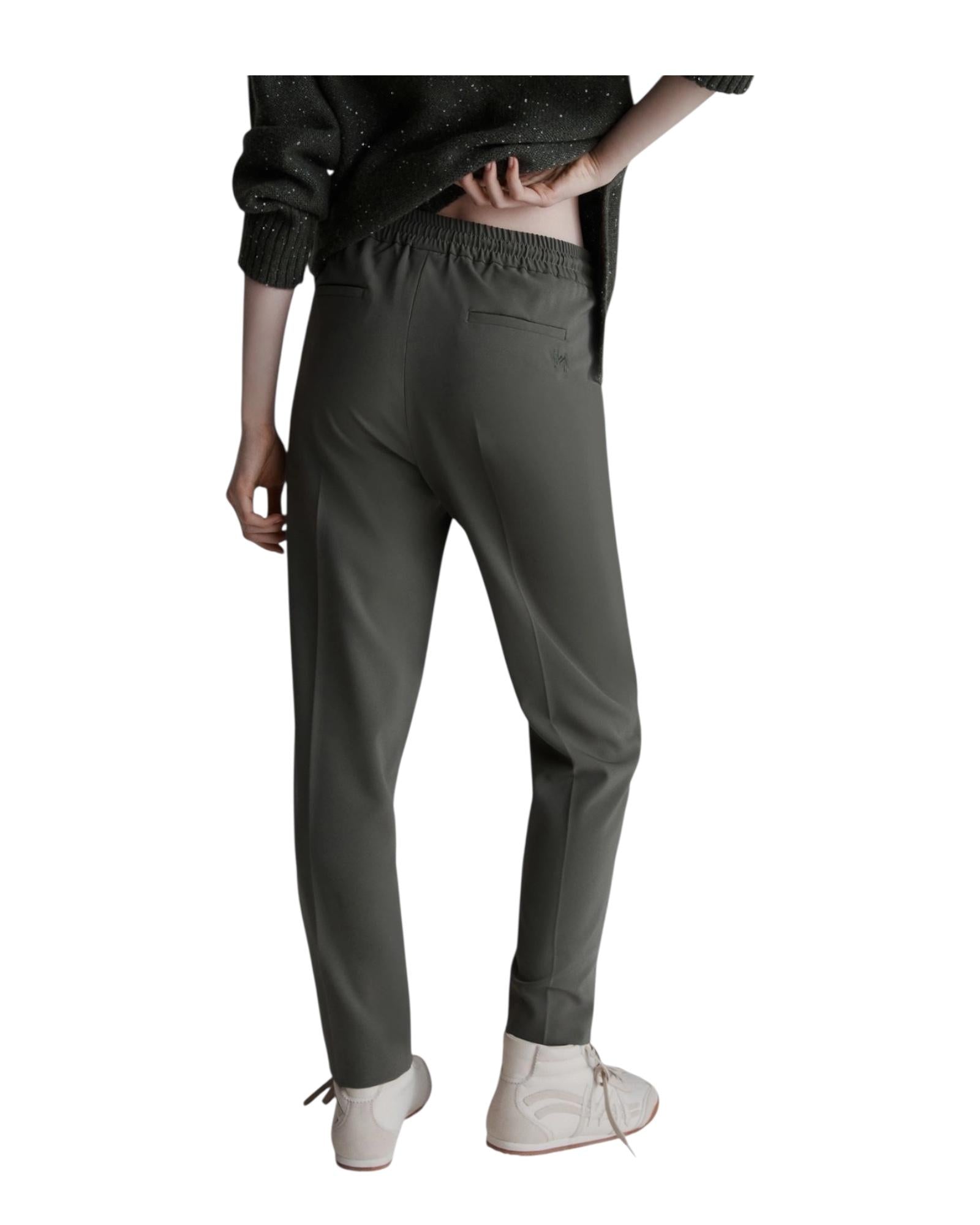 Jogger in twill stretch Oliva SEME 002 MARELLA