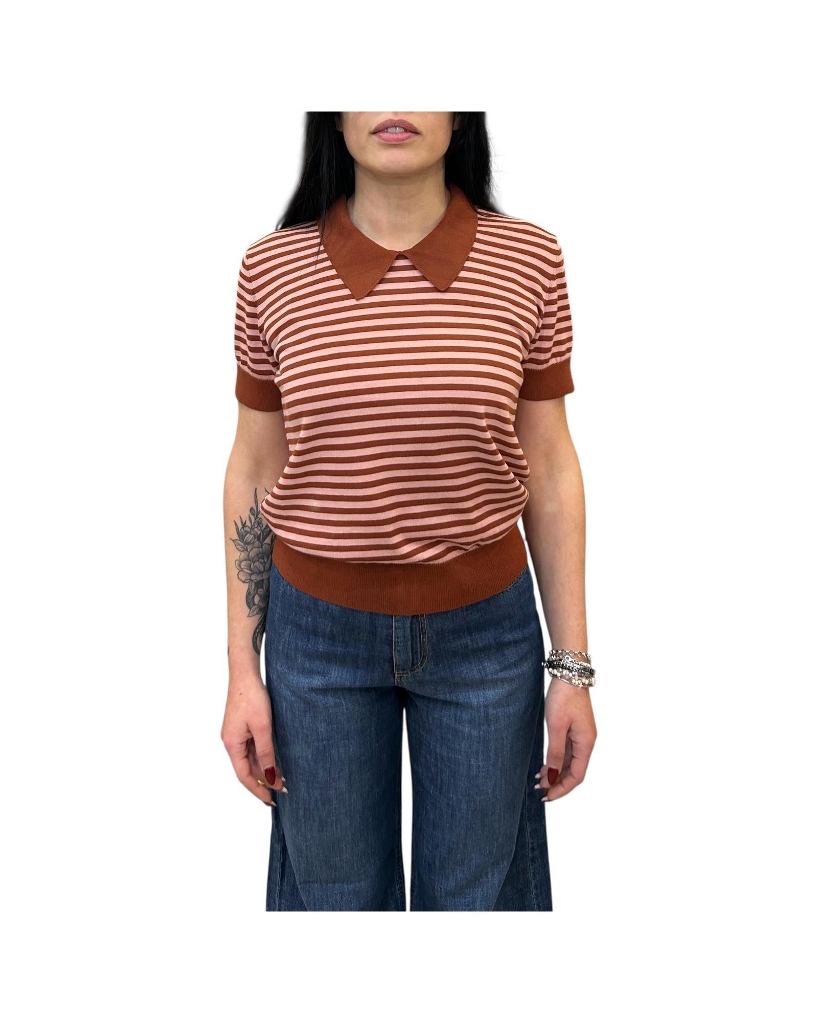 Maglia a righe con colletto M32 917 301 FLOOR 