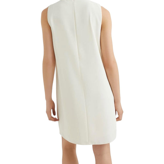 Abito Mariacarla smanicato in ever satin bianco lana. MARIACARLA 001 MARELLA 