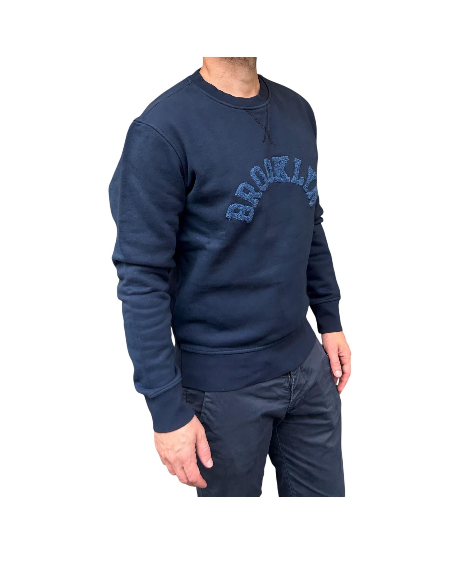 Felpa uomo in cotone Navy GR4007 0014 NAVY BL'KER