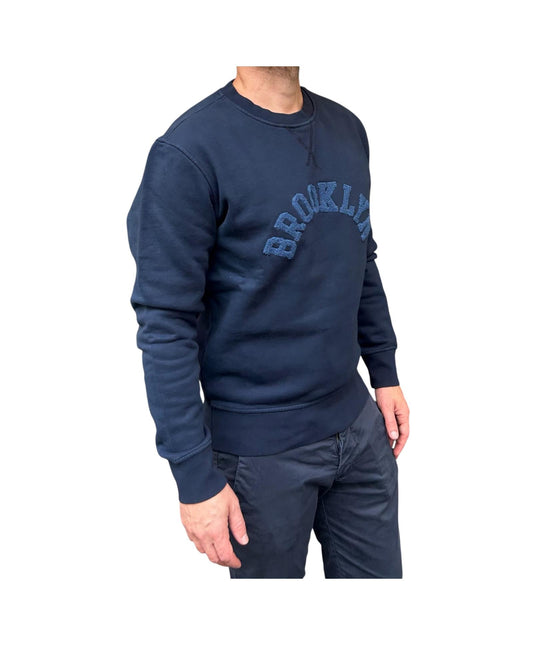 Felpa uomo in cotone Navy GR4007 0014 NAVY BL'KER 