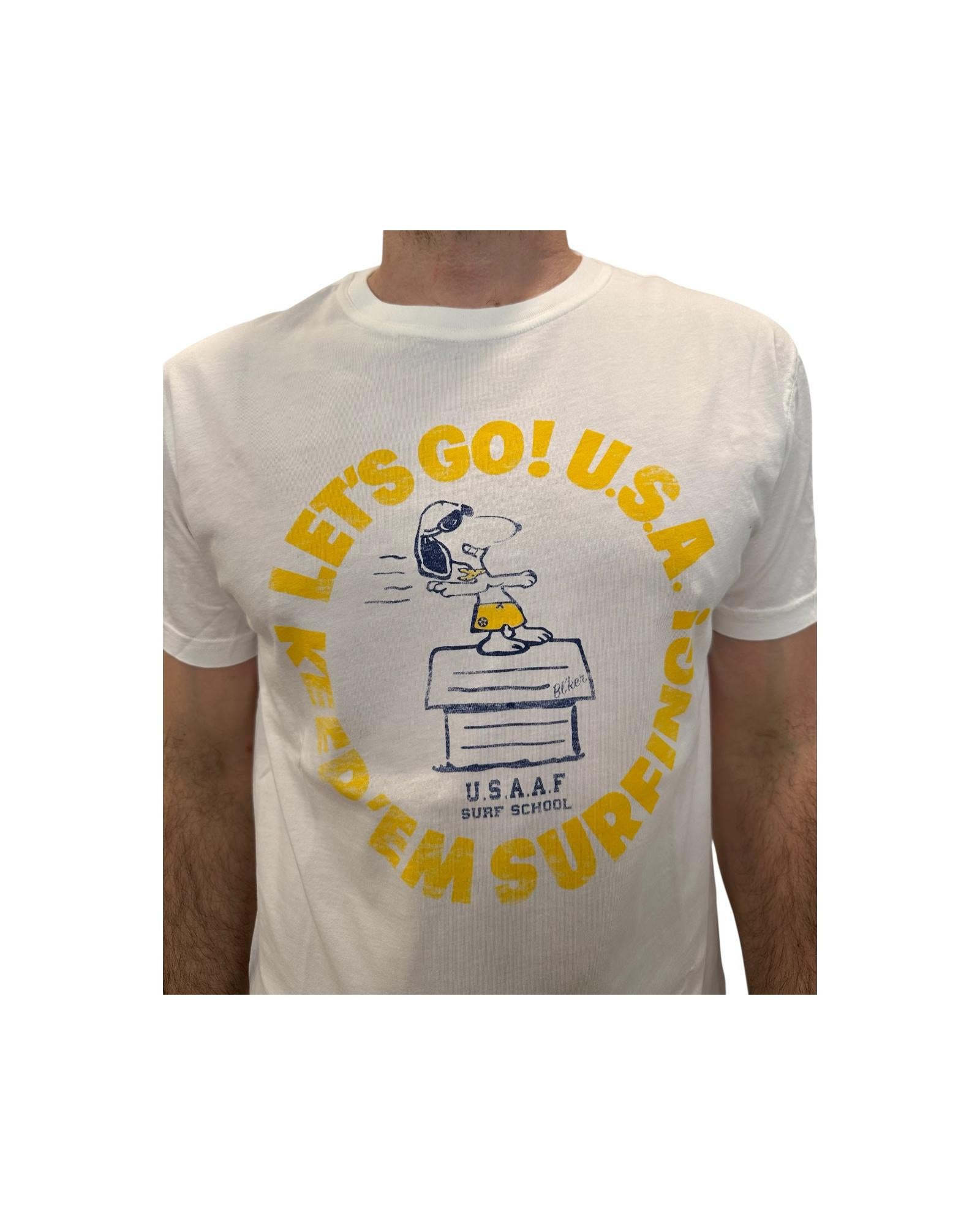 T-shirt uomo Let's Go Keep' em Surfing , white G8000 014 WHITE BL'KER 