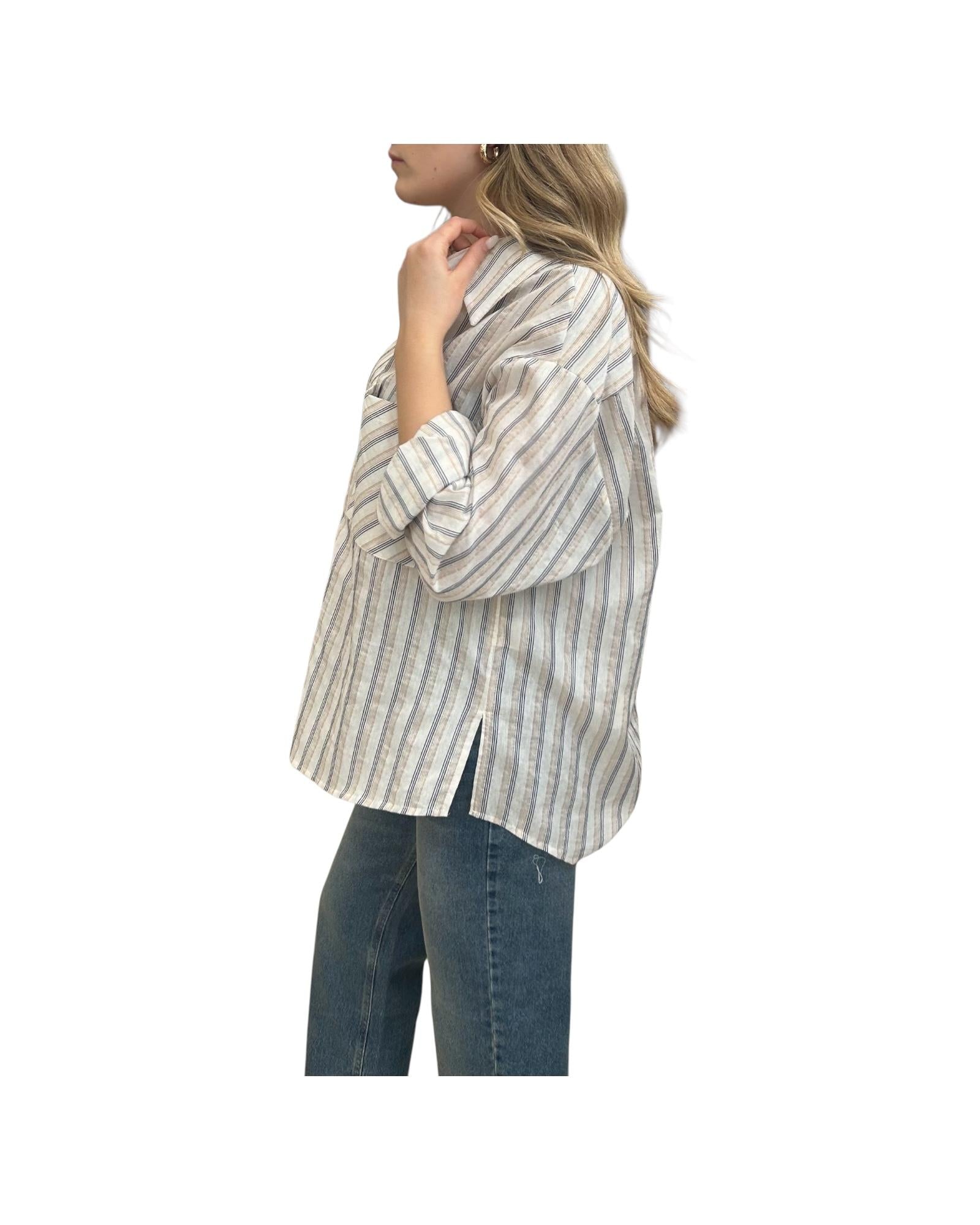 Camicia Over a righe CFW Q042 030 HAVEONE 