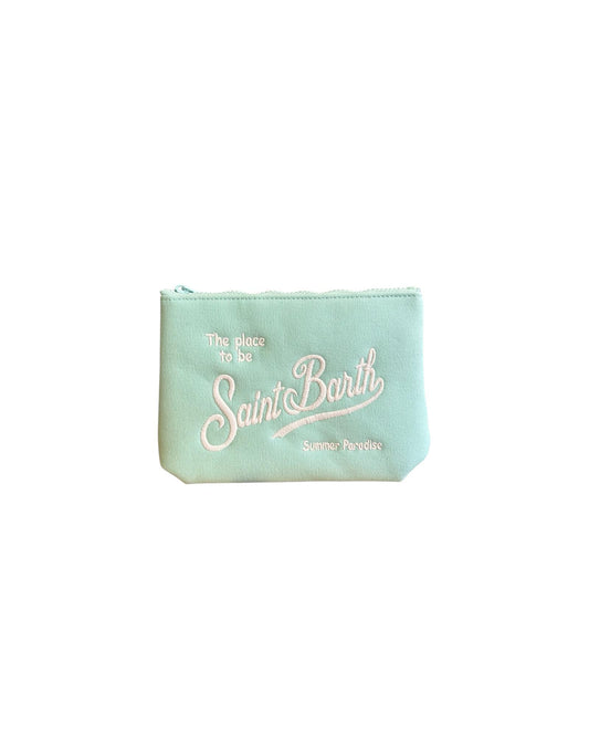 Pochette Aline in Canvas Verde acqua ALI0047 01271L MC2 SAINT BARTH 