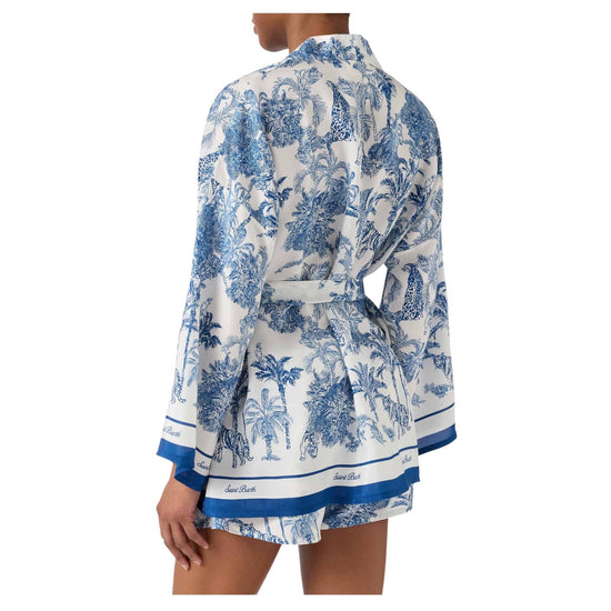 Kimono in seta con stampa toile de Jouy CYR0001 08351L MC2 SAINT BARTH 