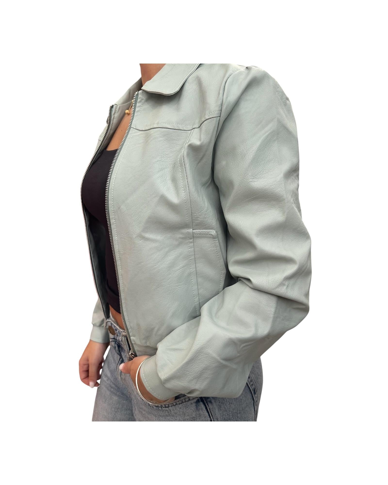 Giacca eco-pelle Acqua marina TK0017 ACQUAMARINA VICOLO 