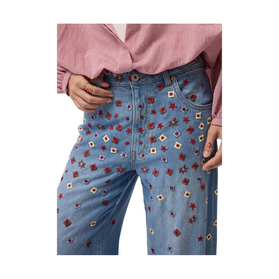 Jeans Full leg ricamati JNN DP9975 DENIM OTTOD'AME 